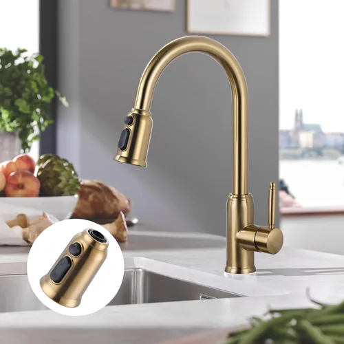 Miniatura 8 de Reemplazo de cabezal de grifo extraíble, cabezal rociador de grifo de cocina de 3 funciones con 9 adaptadores, boquilla de pulverización de cabezal