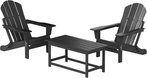 Miniatura 21 de WO Home Furniture - Juego de 3 sillas plegables para exteriores, mesa auxiliar, resistente a la intemperie y a los rayos UV, para césped, jardín