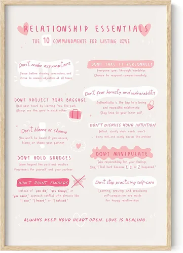 Miniatura 11 de Haus and Hues Lasting Relationships - Póster artístico inspirador para mujeres, citas de autoterapia, artículos esenciales de relación