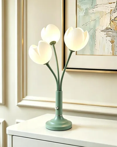 Miniatura 19 de Lightdot Lámpara de Mesa de Flores Doradas para Dormitorio, 2 Cabezas Florales 3000K Luz Blanca Cálida Regulable Lámparas de Mesita de Noche