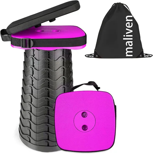 Miniatura 12 de Taburete plegable con asiento acolchado, taburete plegable portátil fácil de transportar para adultos, taburete plegable rápido resistente con bolsa