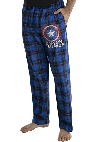 Miniatura 4 de Marvel - Pantalones de pijama a cuadros con logotipo del Capitán América para hombre