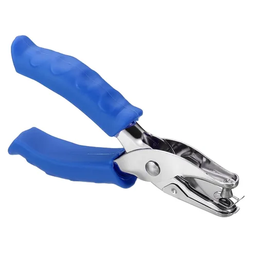 PATIKIL Perforadora de un solo agujero de 1/4 pulgadas, perforadora de mano con agarre suave de metal para etiquetas, manualidades, álbumes de Azul