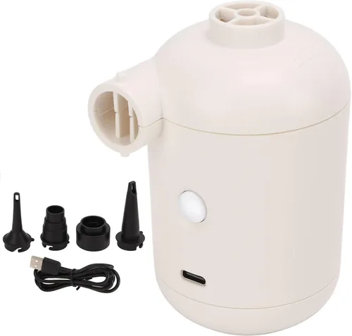 Bomba de aire eléctrica, inflador portátil recargable por USB con 4 boquillas, DC 5V 2A llenado rápido para colchón de aire, cojines, barcos, piscina