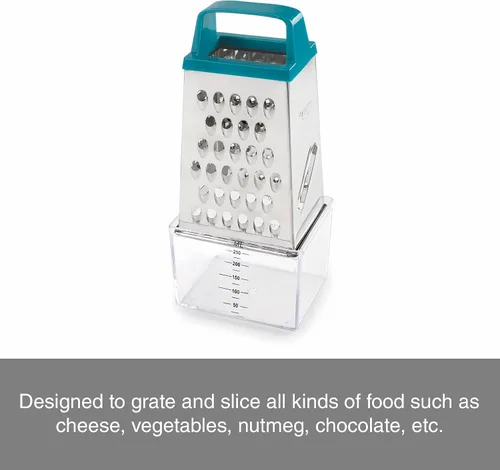 Miniatura 4 de Lacor - 61363 – Rallador de cocina con recipiente de acero inoxidable, incluye recipiente para alimentos de 8.5 fl oz, 4 lados de corte: fino