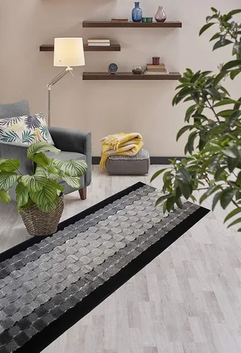 Miniatura 4 de Alfombra antideslizante lavable de 6 pies de largo con parte trasera de goma, tapete personalizado para cocina, pasillo, escaleras, dormitorio, negro