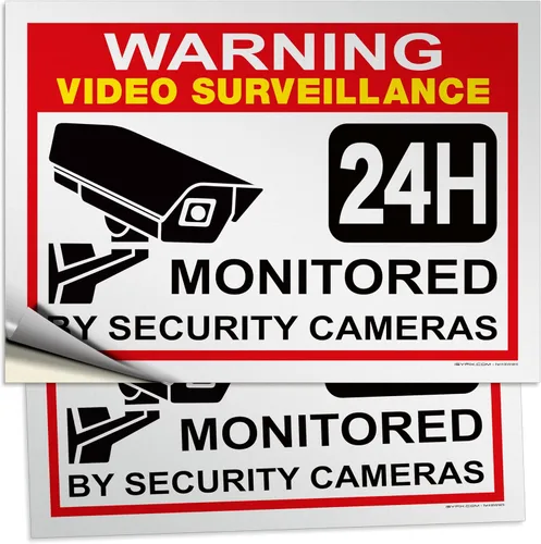 Miniatura 17 de iSYFIX Señal de advertencia de videovigilancia – 1 paquete de 1 paquete reflectante plateado de 7 x 6 pulgadas – 100% libre de óxido de aluminio