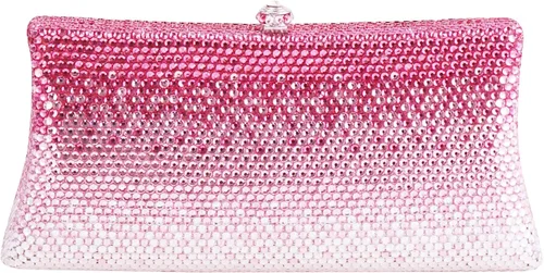 Evevictor Bolso de mano bolso de noche bolsa de dinero rosa degradado para Halloween fiesta cita y Navidad Rosado