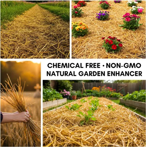 Miniatura 4 de Paja de trigo 100% natural para cama de animales, mantillo de jardín, compost y fertilizante, y cobertura de césped (2 libras)