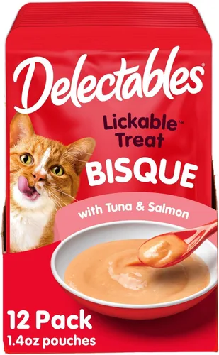 Miniatura 14 de Delectables Golosinas húmedas para lamer para gatos - Atún y pollo, 1.4 oz (paquete de 12)