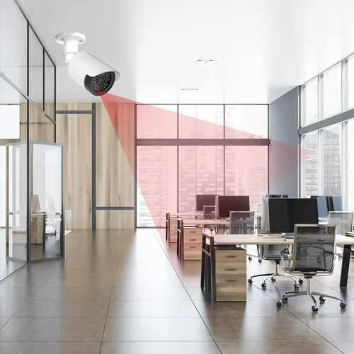 Miniatura 6 de WALI Cámara falsa de seguridad domo, cámara de vigilancia de seguridad CCTV, cámaras para interiores y exteriores, con una luz LED, calcomanías