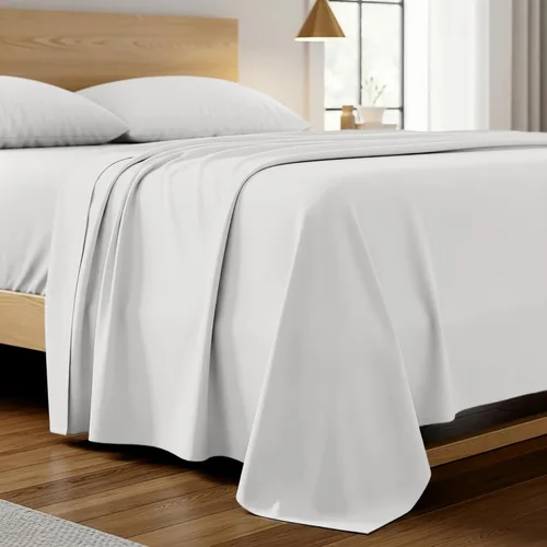 Miniatura 22 de Mellanni Sábana plana tamaño California King – Ropa de cama de la Colección Icónica – Lujo de hotel, extra suave, refrescante, resistente a las 1455