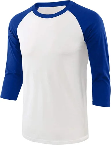 Miniatura 12 de Camisetas de béisbol deportivas básicas de algodón suave de manga larga raglán 3/4 para hombre