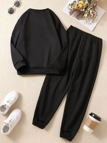 Miniatura 2 de SOLY HUX Girl's Graphic Print Long Sleeve Sweatshirt Top and Pants Set 2 Piece Outfits
