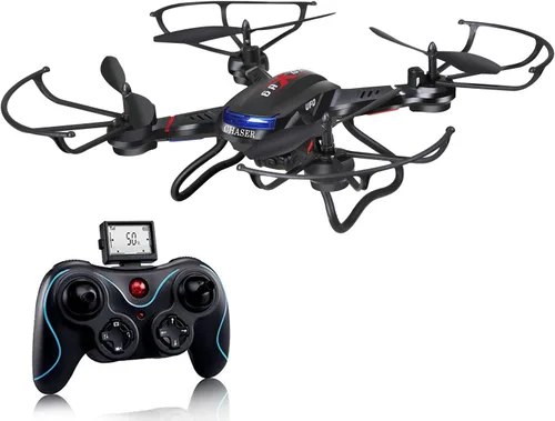 Drone Holy Stone F181 RC cuadricóptero, drone con cámara HD RTF de 4 canales 2.4 GHz 6-gyro sistema sin cabeza, negro (mejorado con función de