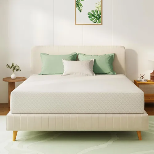Colchón Queen de 12 pulgadas de espuma viscoelástica con té verde para un sueño fresco y alivio de la presión, sensación media de soporte, sin fibra