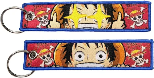 Miniatura 8 de Paquete de 1 llavero bordado de anime con llavero - para motocicletas, regalos de anime de automóvil