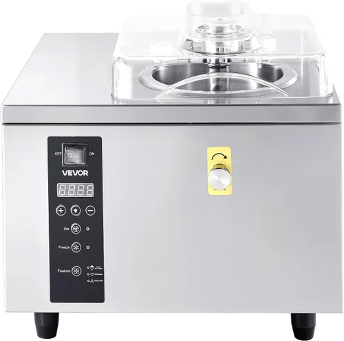 Miniatura 9 de VEVOR Máquina comercial de helado duro, 500 W, 1.32 galones/hora, heladera de gelato duro con cilindro de acero inoxidable 304 de 2.8 L, panel LED