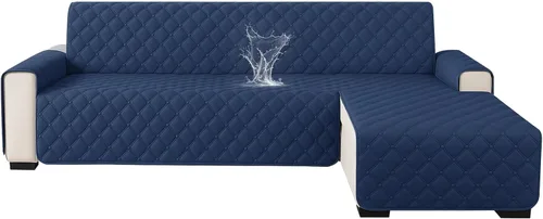 Miniatura 28 de XINEAGE Fundas 100% impermeables para sofá modular en forma de L, reversible, lavable, con botones de chaise plum flower, protector de muebles
