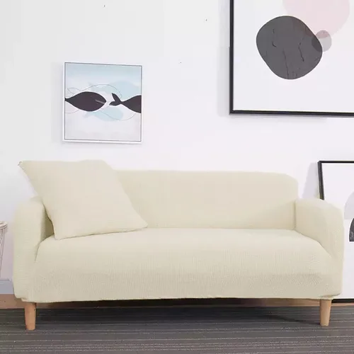 Miniatura 4 de Home Must Haves Beige 2-Piece Set Slipcover Sofa & Loveseat Cover Protector 4-Way Stretch Elastic