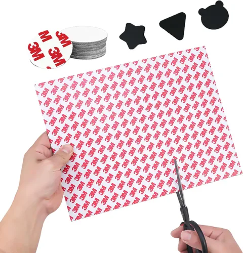 Hojas magnéticas flexibles con adhesivo: 8.5 x 11 x 0.08 pulgadas de grosor, hoja magnética resistente con puntos de metal para bricolaje,