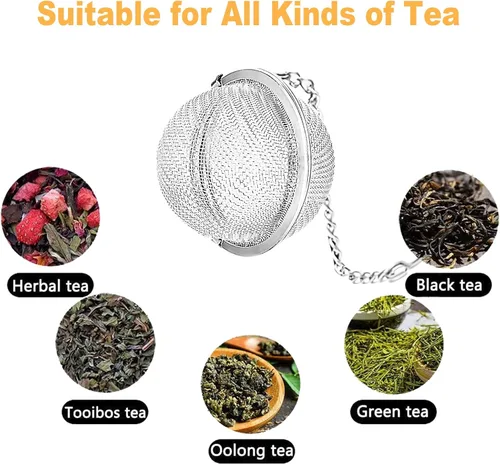 Miniatura 8 de 3 infusor de té TeaSanavie Loose Tea Steeper de acero inoxidable de malla fina bola de té de hojas sueltas Infusores de té que brillan
