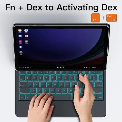 Miniatura 8 de JUQITECH Magic Keyboard - Funda para Samsung Galaxy Tab S6 Lite de 10.4 pulgadas, soporte magnético flotante voladizo inalámbrico retroiluminado