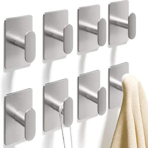 Miniatura 11 de pickpiff Ganchos adhesivos para toallas para baño: colgador de pared extra fuerte de 20 libras para ducha, cocina, casa rodante, apartamento