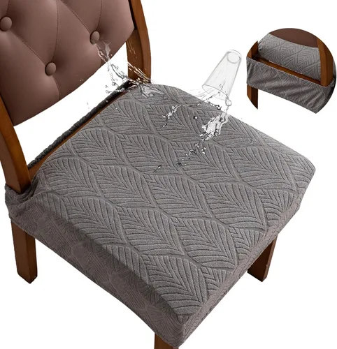 Miniatura 16 de Fundas de asiento para silla de comedor, extraíbles y lavables, juego de 2, fundas de cojín de asiento de silla de jacquard, protectores