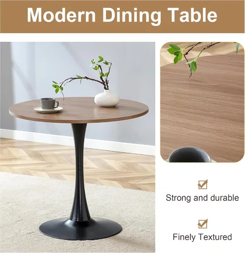Miniatura 6 de Mesa de comedor redonda para espacios pequeños, mesas de tulipanes de 32 pulgadas con base de pedestal de metal, mesa de bistró para 2/3/4 personas