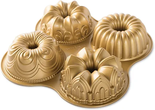 Miniatura 2 de Nordic Ware Bundt Cuartet - Juego de sartenes (4 piezas) y sartén Geo Bundtlette