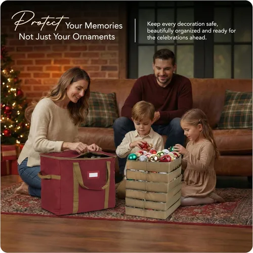 Miniatura 2 de Covermates Keepsakes Bolsa de almacenamiento ajustable para adornos, poliéster resistente, separadores acolchados y bandejas FlexGrid, organizador