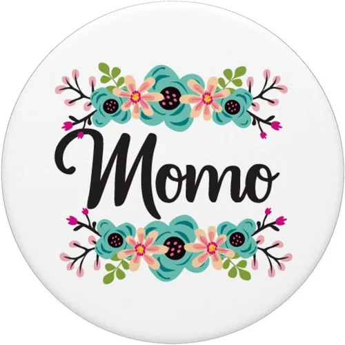Miniatura 3 de Momo Gifts from Grandkids Floral Personalizado Nombre Regalo PopSockets Agarre y Soporte para Teléfonos y Tabletas, Negro