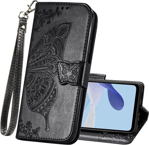 Funda tipo cartera para Moto G 5G 2024, funda protectora de piel sintética con tapa para teléfono, correa para muñeca, ranuras para tarjetas,