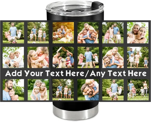 Taza personalizada con foto y texto para hombres y mujeres, regalo para papá, mamá, familias y amigos, taza de viaje con foto e imagen