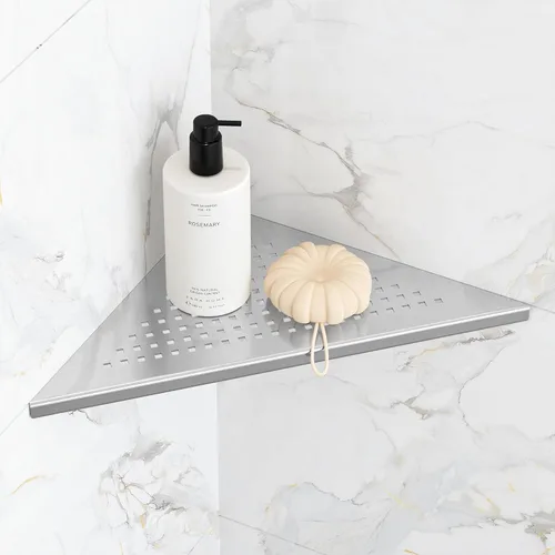 Miniatura 21 de Qeke Estante de Esquina para Baño, Estante de Ducha Empotrado de 10" Organizador, Estante de Acero Inoxidable SUS304 Montaje en Pared Triangular