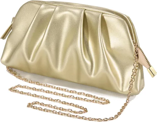 Miniatura 3 de SWEETV Dressy Vegan Leather Clutch Purse for Women Formal, Soft Pleated PU Evening Clutch for Weddings, Proms, Cocktail-Gemma