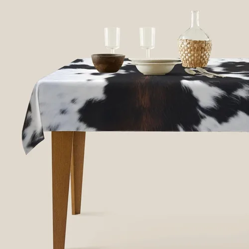Miniatura 2 de Mantel rectangular de vaca, mantel de cuadros en estilo rústico, lavable, para decoración de cocina y comedor, 60x90 pulgadas