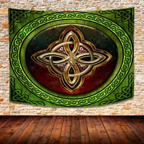 Miniatura 9 de SHRAPHY Tapiz celta de 60 x 40 pulgadas, tapiz nórdico vikingos, irlandés, redondo, nudo de amor, tapiz de buena suerte para sala de estar