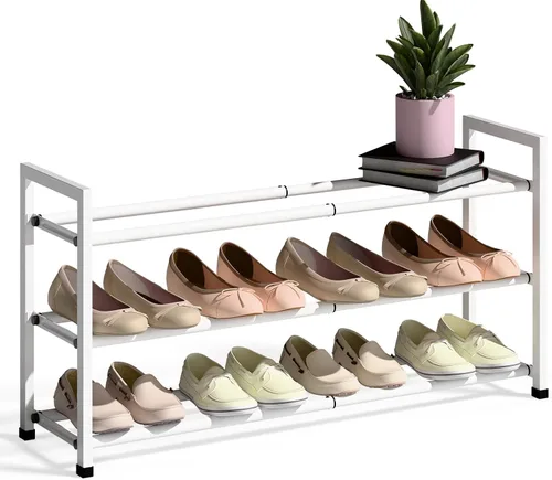 Miniatura 21 de Bumusty Zapatero expandible de 2 niveles para armario, zapatero ajustable de 18 a 33 pulgadas para espacios pequeños, organizador de zapatos pequeño