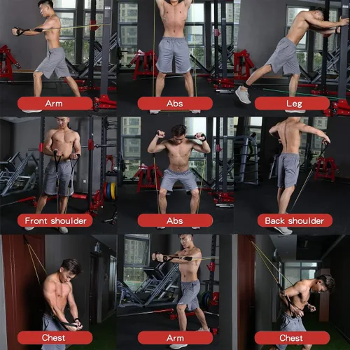 Miniatura 6 de WHATAFIT Bandas de resistencia, bandas de ejercicio, bandas de resistencia para entrenamiento, bandas de entrenamiento con asas para hombres y Multi