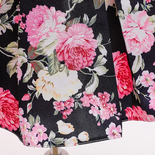Miniatura 7 de Vestido de fiesta de boda con estampado floral para niñas, vestido formal de baile de graduación