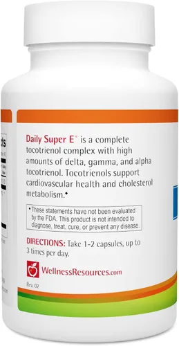 Miniatura 3 de Wellness Resources Daily Super E - Complejo de vitamina E de tocotrienol: vitamina E de espectro completo sin soja con tocotrienoles delta, gamma