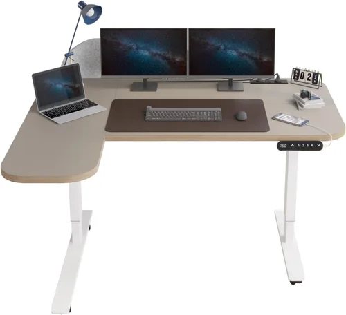 Miniatura 21 de Escritorio eléctrico de pie con motor dual de 63 pulgadas, escritorio de pie ajustable en altura con control de memoria y amplio escritorio