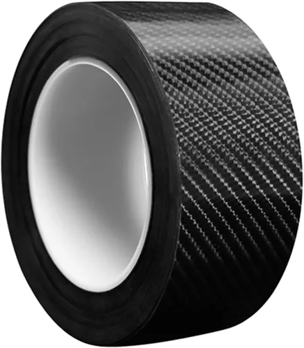 Miniatura 20 de DGSL Protectores de borde de puerta de automóvil, protector de umbral de puerta, película de fibra de carbono 5D de 2.7 pulgadas x 33 pies, película