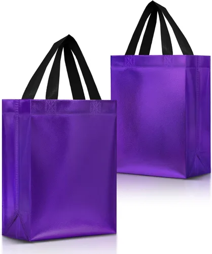 Miniatura 13 de Nush Nush Bolsas de regalo azules de tamaño mediano – Juego de 12 bolsas de regalo reutilizables azules brillantes con asas – Ideal para recuerdos
