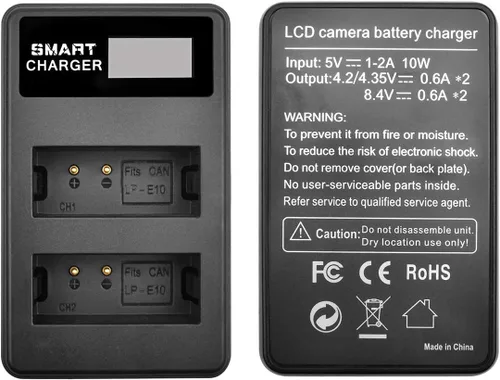 Miniatura 4 de Bonacell Paquete de 2 baterías LP-E10 y cargador dual LCD compatible con Canon EOS EOS 1100D, EOS 1200D, EOS 1300D, 1500D, 2000D, 3000D, Rebel T3
