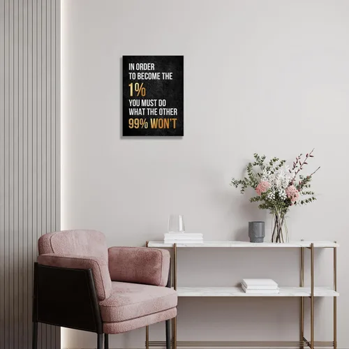Miniatura 6 de Arte de Pared Inspiracional Lienzo Enmarcado 12 x 16 pulgadas (PARA CONVERTIRSE EN EL 1%) - Arte de Pared Decorativo con Citas Motivacionales