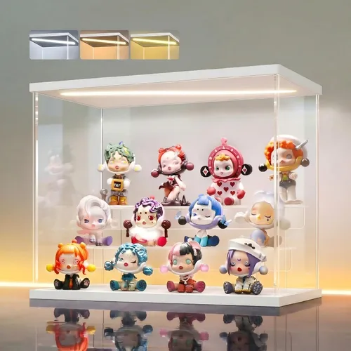 Miniatura 22 de LANSCOERY vitrina acrílica con iluminación LED, caja de exhibición de 5 niveles para coleccionables y figuras de acción, organizador transparente a