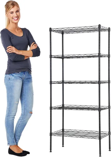 Estantería de almacenamiento de 5 niveles, estante NSF ajustable en altura, estantes de alambre organizador de acero para lugares pequeños, cocina,